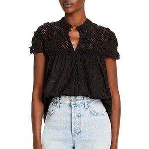 ALICE AND OLIVIA Ilaria Crochet Top Size Medium EUC